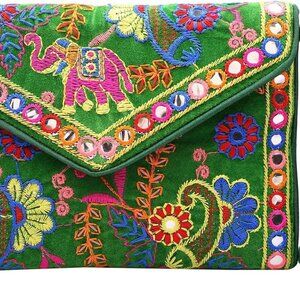 Clutch Bags for Women - Rajasthani Hand Embroidered Mini Crossbody Bag Women's C